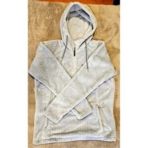 Columbia Ruby Lake Hooded Half Zip Fleece Light Blue Womens Sz M, Pockets